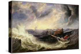 Seascape with Wreckage-John Wilson Carmichael-Stretched Canvas