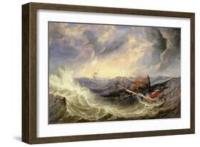 Seascape with Wreckage-John Wilson Carmichael-Framed Giclee Print