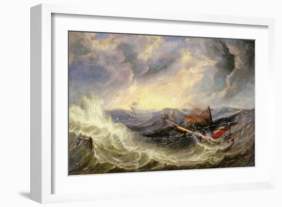 Seascape with Wreckage-John Wilson Carmichael-Framed Giclee Print