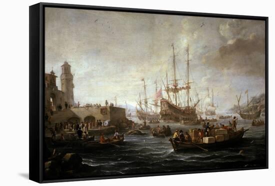 Seascape-Claude Joseph Vernet-Framed Stretched Canvas