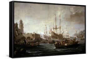 Seascape-Claude Joseph Vernet-Framed Stretched Canvas