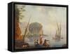 Seascape-Charles Francois Lacroix de Marseille-Framed Stretched Canvas