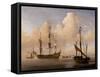 Seascape-Willem Van De Velde The Younger-Framed Stretched Canvas