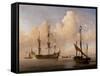 Seascape-Willem Van De Velde The Younger-Framed Stretched Canvas