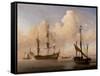 Seascape-Willem Van De Velde The Younger-Framed Stretched Canvas