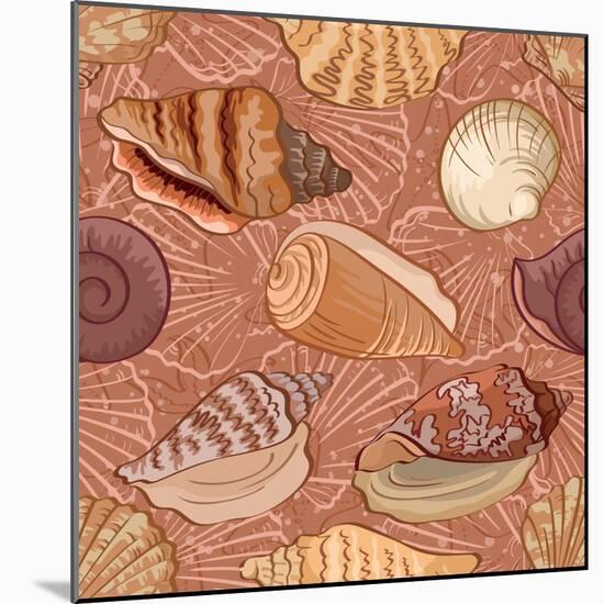 Seashell Pattern-alexcoolok-Mounted Art Print