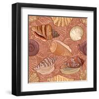 Seashell Pattern-alexcoolok-Framed Art Print