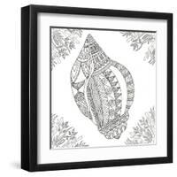 Seashell Within Weeds-Pam Varacek-Framed Art Print