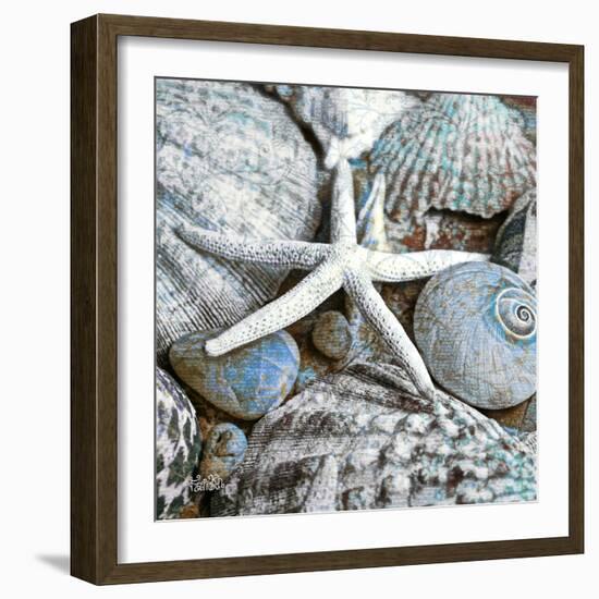 Seashells in Blue I-null-Framed Art Print