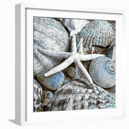 Seashells in Blue I-null-Framed Art Print