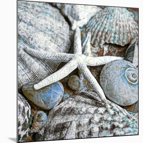 Seashells in Blue I-null-Mounted Art Print
