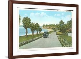 Seashore Drive, Santa Barbara, California-null-Framed Premium Giclee Print