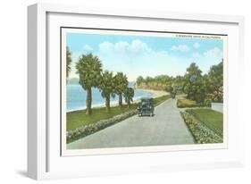 Seashore Drive, Santa Barbara, California-null-Framed Art Print