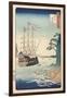 Seashore in Taish? from Series One Hundred Views of Celebrated Places in Various Provinces, c.1850-Ando or Utagawa Hiroshige-Framed Giclee Print