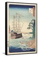 Seashore in Taish? from Series One Hundred Views of Celebrated Places in Various Provinces, c.1850-Ando or Utagawa Hiroshige-Framed Stretched Canvas