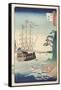 Seashore in Taish? from Series One Hundred Views of Celebrated Places in Various Provinces, c.1850-Ando or Utagawa Hiroshige-Framed Stretched Canvas