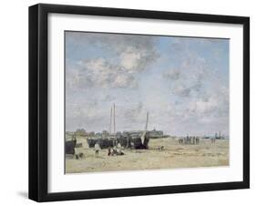 Seashore of Berck, 1878 (Oil on Canvas)-Eugene Louis Boudin-Framed Giclee Print