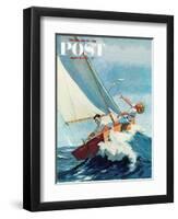 "Seasick Sailor" Saturday Evening Post Cover, August 22, 1959-Richard Sargent-Framed Premium Giclee Print