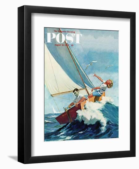 "Seasick Sailor" Saturday Evening Post Cover, August 22, 1959-Richard Sargent-Framed Premium Giclee Print