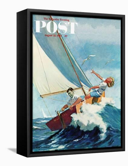 "Seasick Sailor" Saturday Evening Post Cover, August 22, 1959-Richard Sargent-Framed Stretched Canvas