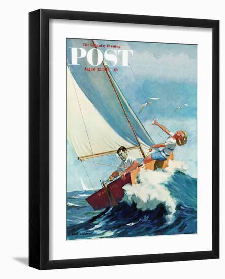 "Seasick Sailor" Saturday Evening Post Cover, August 22, 1959-Richard Sargent-Framed Giclee Print