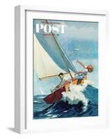 "Seasick Sailor" Saturday Evening Post Cover, August 22, 1959-Richard Sargent-Framed Giclee Print