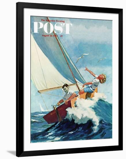 "Seasick Sailor" Saturday Evening Post Cover, August 22, 1959-Richard Sargent-Framed Giclee Print