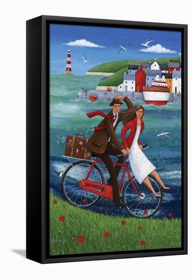 Seaside Bike Ride-Peter Adderley-Framed Stretched Canvas