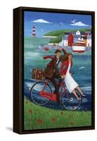 Seaside Bike Ride-Peter Adderley-Framed Stretched Canvas