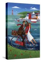 Seaside Bike Ride-Peter Adderley-Stretched Canvas