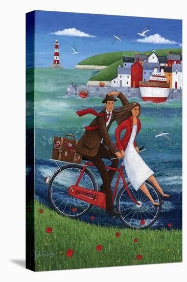 Seaside Bike Ride-Peter Adderley-Stretched Canvas