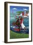 Seaside Bike Ride-Peter Adderley-Framed Art Print