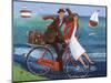 Seaside Bike Ride-Peter Adderley-Mounted Premium Giclee Print