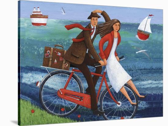 Seaside Bike Ride-Peter Adderley-Stretched Canvas