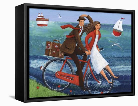 Seaside Bike Ride-Peter Adderley-Framed Stretched Canvas