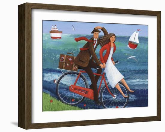 Seaside Bike Ride-Peter Adderley-Framed Art Print