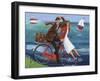 Seaside Bike Ride-Peter Adderley-Framed Art Print