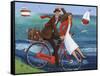 Seaside Bike Ride-Peter Adderley-Framed Stretched Canvas