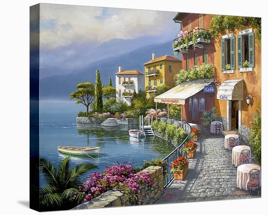 Seaside Bistro Café-Sung Kim-Stretched Canvas