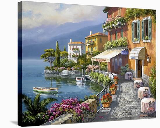 Seaside Bistro Café-Sung Kim-Stretched Canvas