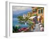 Seaside Bistro Café-Sung Kim-Framed Art Print