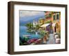 Seaside Bistro Café-Sung Kim-Framed Art Print