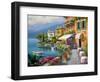 Seaside Bistro Café-Sung Kim-Framed Art Print