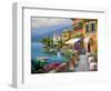 Seaside Bistro Café-Sung Kim-Framed Art Print