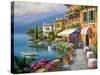 Seaside Bistro Café-Sung Kim-Stretched Canvas