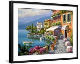 Seaside Bistro Café-Sung Kim-Framed Art Print