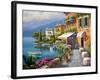 Seaside Bistro Café-Sung Kim-Framed Art Print