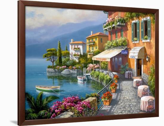 Seaside Bistro Café-Sung Kim-Framed Art Print