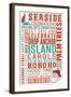 Seaside, California - Christmas Typography-Lantern Press-Framed Art Print