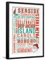 Seaside, California - Christmas Typography-Lantern Press-Framed Art Print